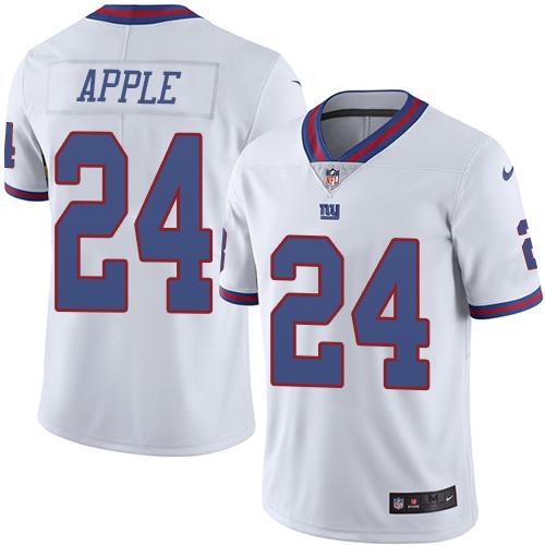 Nike Giants #24 Eli Apple White Men's Stitched NFL Limited Rush Jersey - Click Image to Close